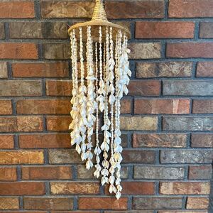 Vintage Sea Shell Macrame Chandelier Hanging Wind Chime Boho Beach Coastal MCM